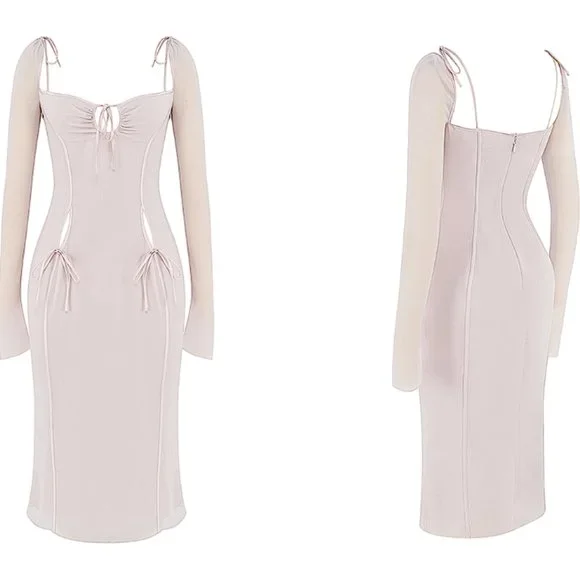 HOUSE OF CB 'Ophelia' Crystal Cutout Midi Dress NWOT - Picture 10 of 13